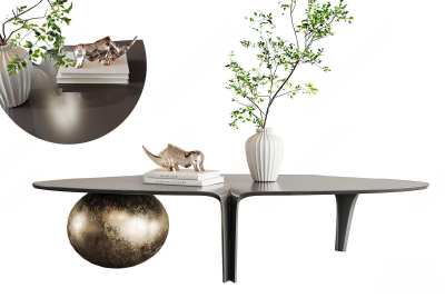 现代茶几3D模型下载